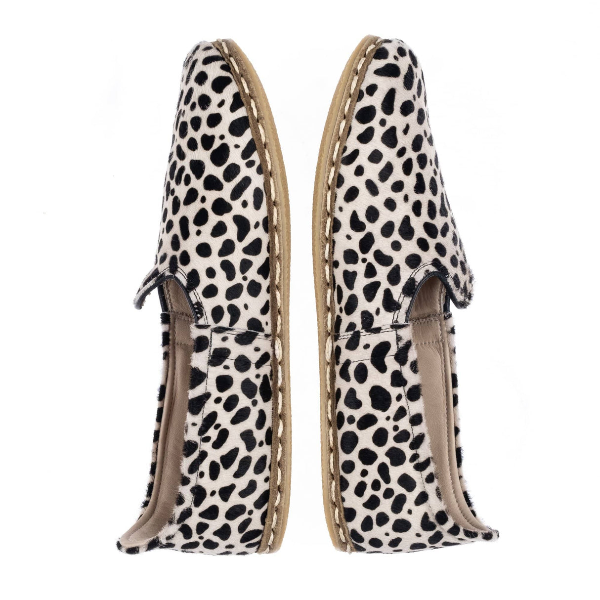 Women's Black Dots Slip On Shoes from Atlantis Handmade Shoes