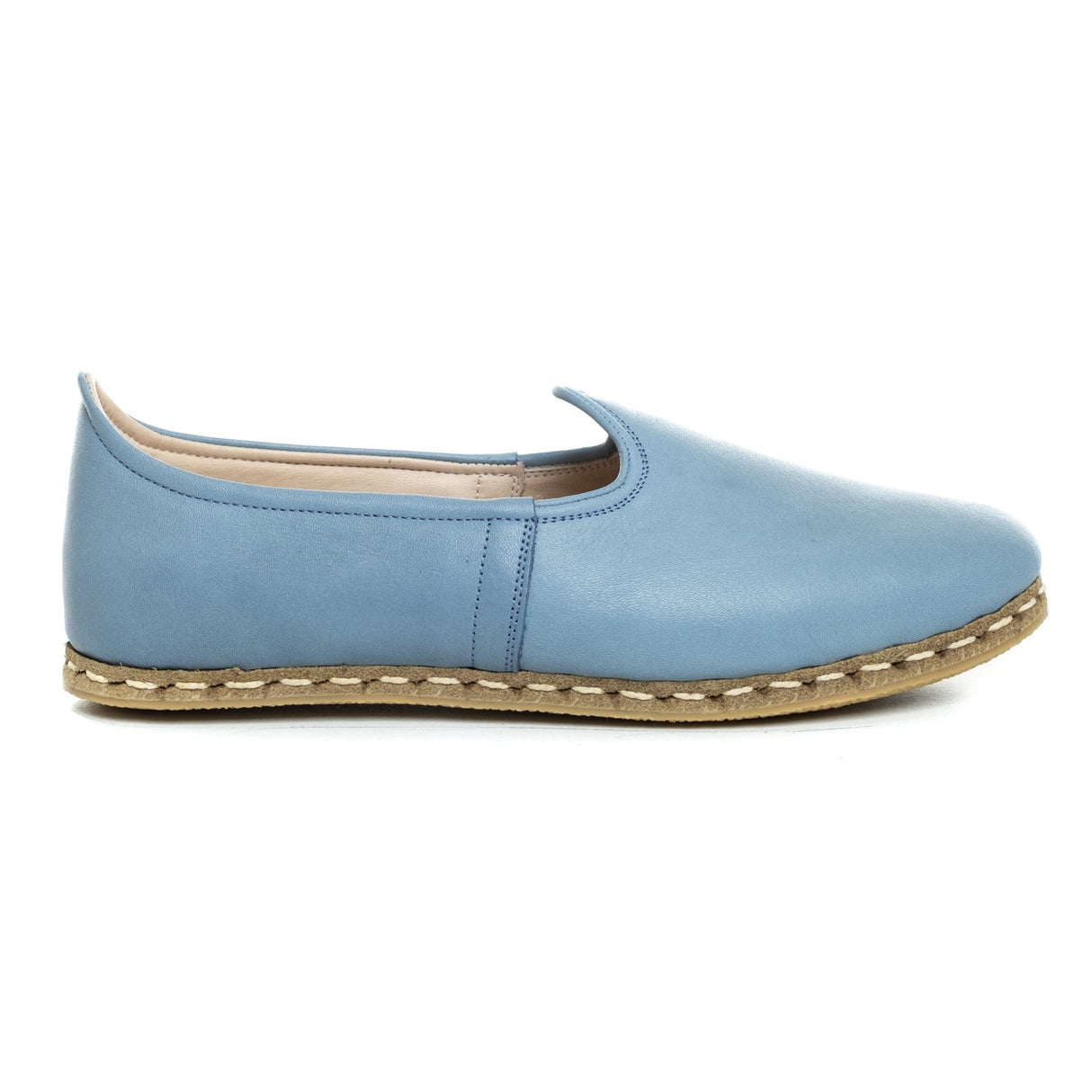 Women's Sky Blue Slip On Shoes from Atlantis Handmade Shoes