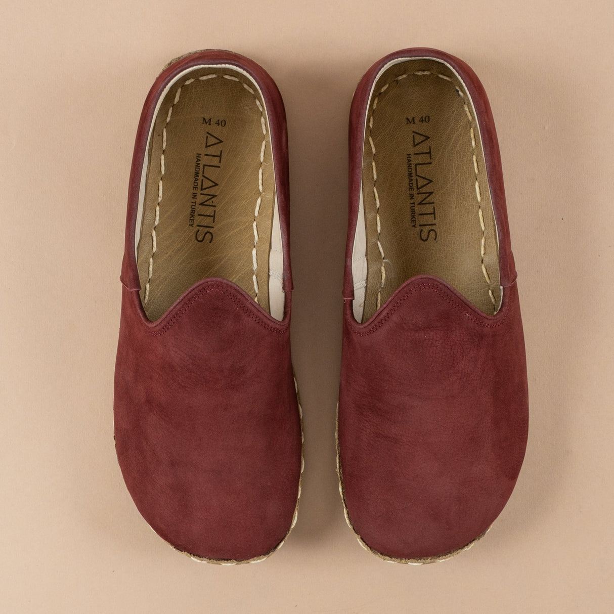Men's Burgundy Barefoots from Atlantis Handmade Shoes