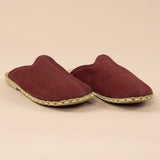 Women's Burgundy Barefoot Shearlings from Atlantis Handmade Shoes