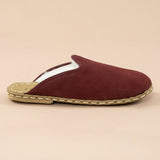 Men's Burgundy Barefoot Shearlings from Atlantis Handmade Shoes