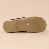 Men's Burgundy Barefoot Shearlings from Atlantis Handmade Shoes
