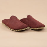 Women's Burgundy Barefoot Slippers from Atlantis Handmade Shoes