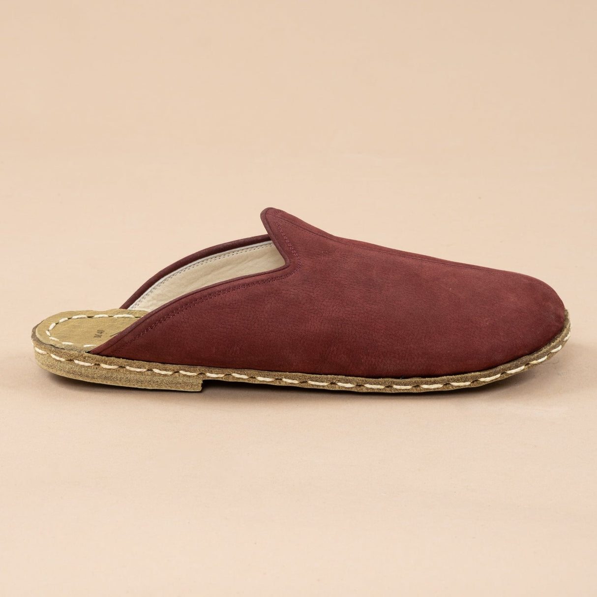 Women's Burgundy Barefoot Slippers from Atlantis Handmade Shoes