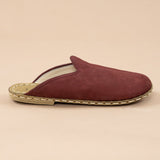 Women's Burgundy Barefoot Slippers from Atlantis Handmade Shoes