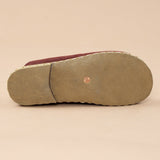 Women's Burgundy Barefoot Slippers from Atlantis Handmade Shoes