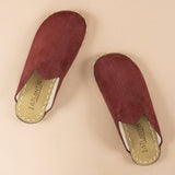 Women's Burgundy Barefoot Slippers from Atlantis Handmade Shoes