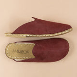 Women's Burgundy Barefoot Slippers from Atlantis Handmade Shoes