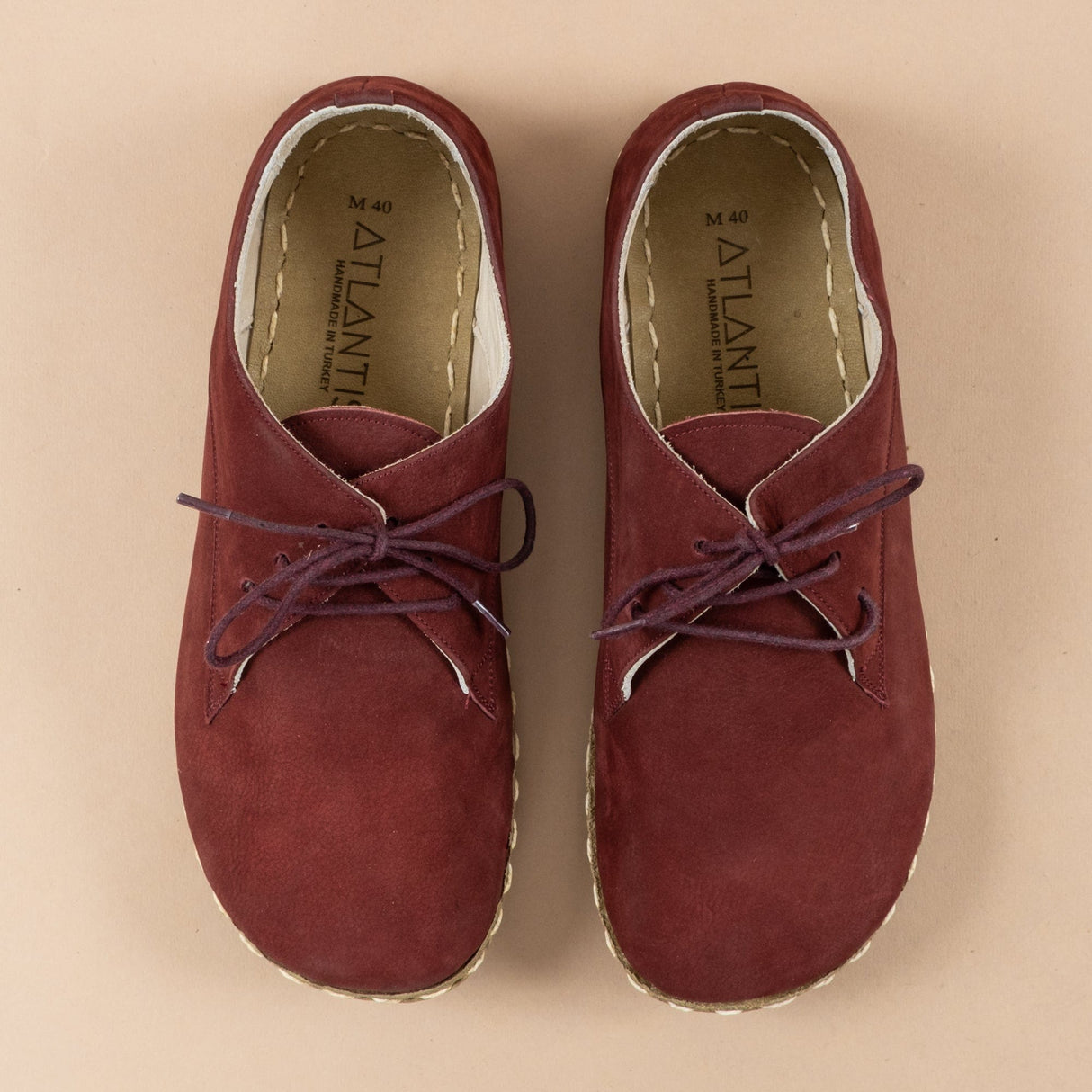 Men's Burgundy Oxfords from Atlantis Handmade Shoes