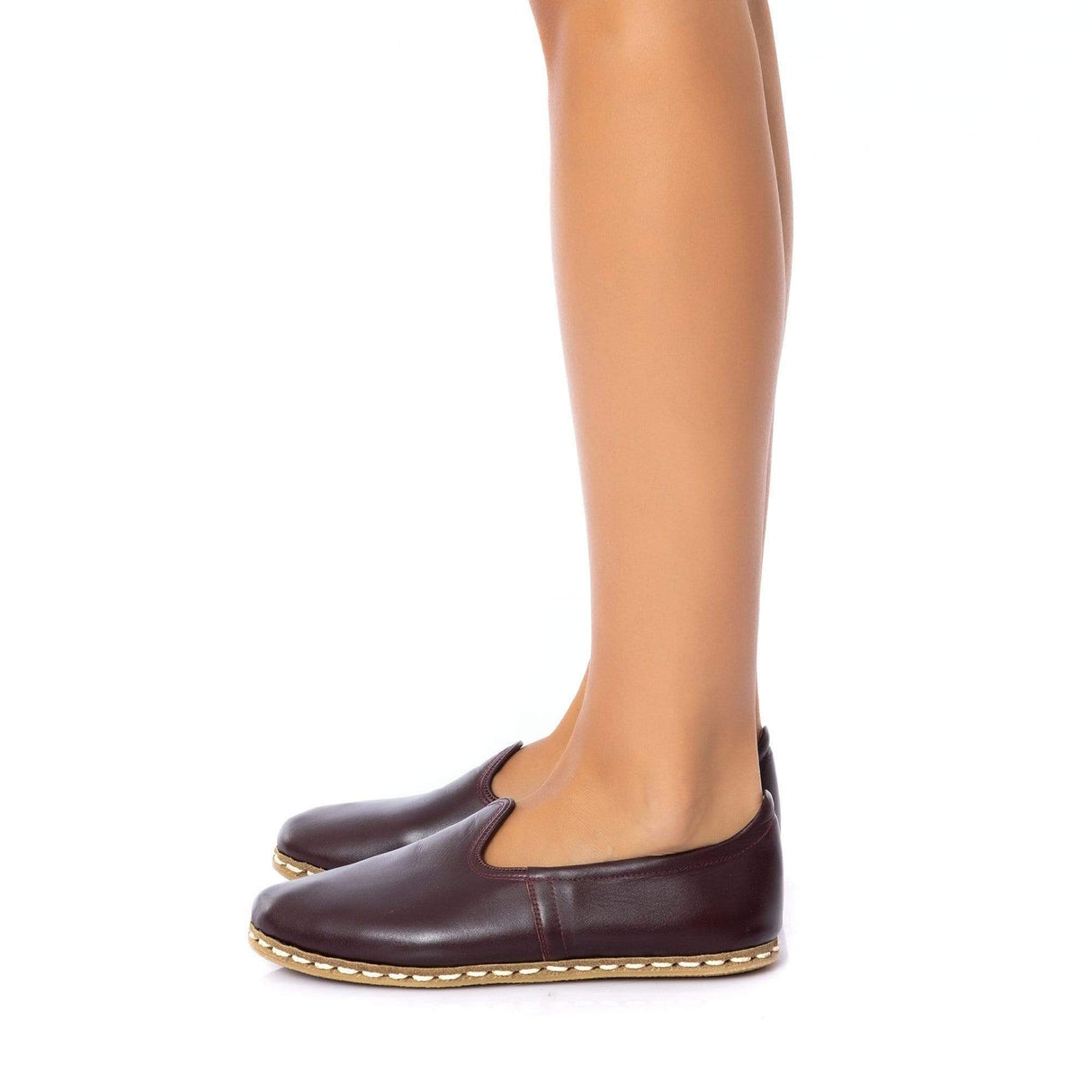 Women's Maroon Slip On Shoes from Atlantis Handmade Shoes