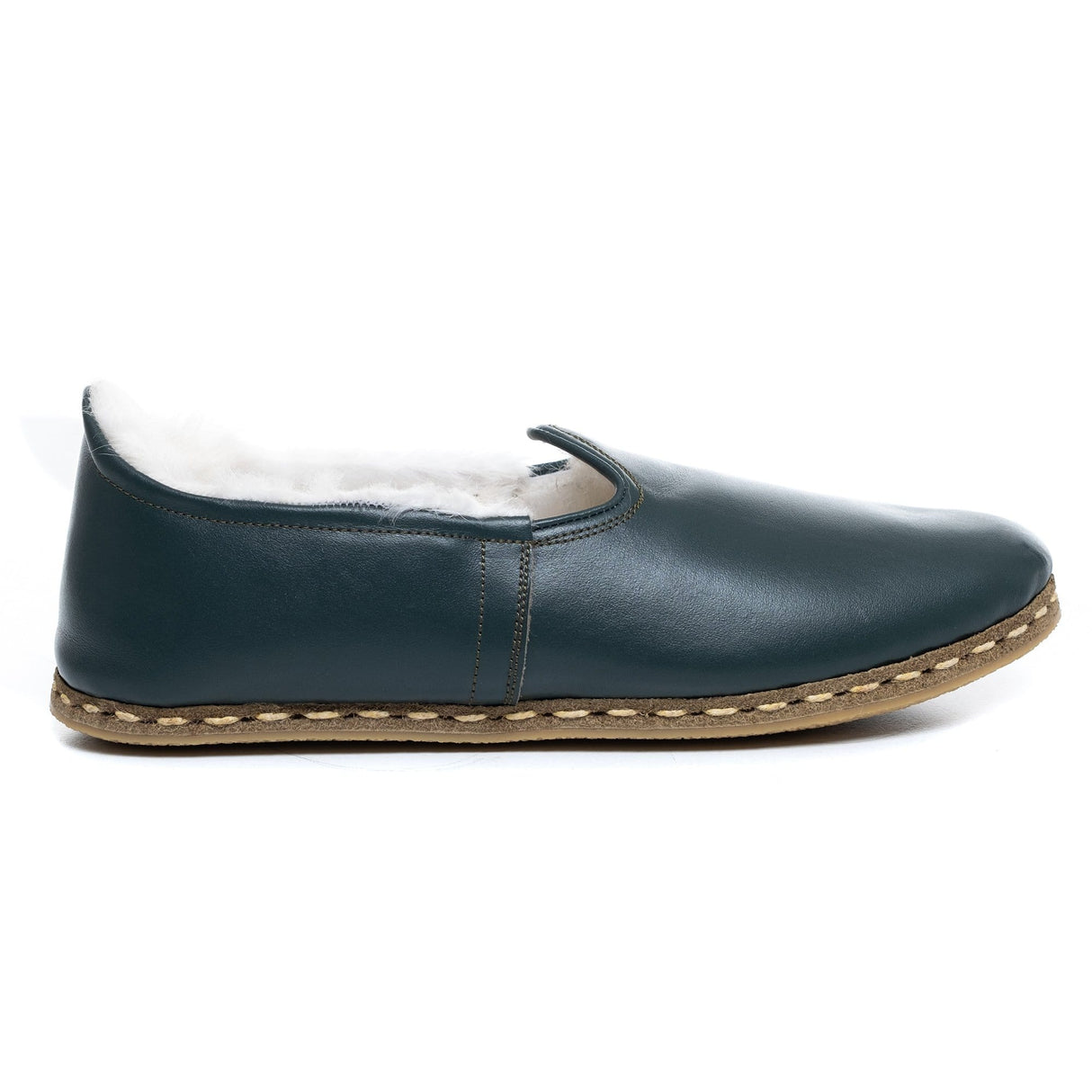 Men's Dark Green Shearlings from Atlantis Handmade Shoes