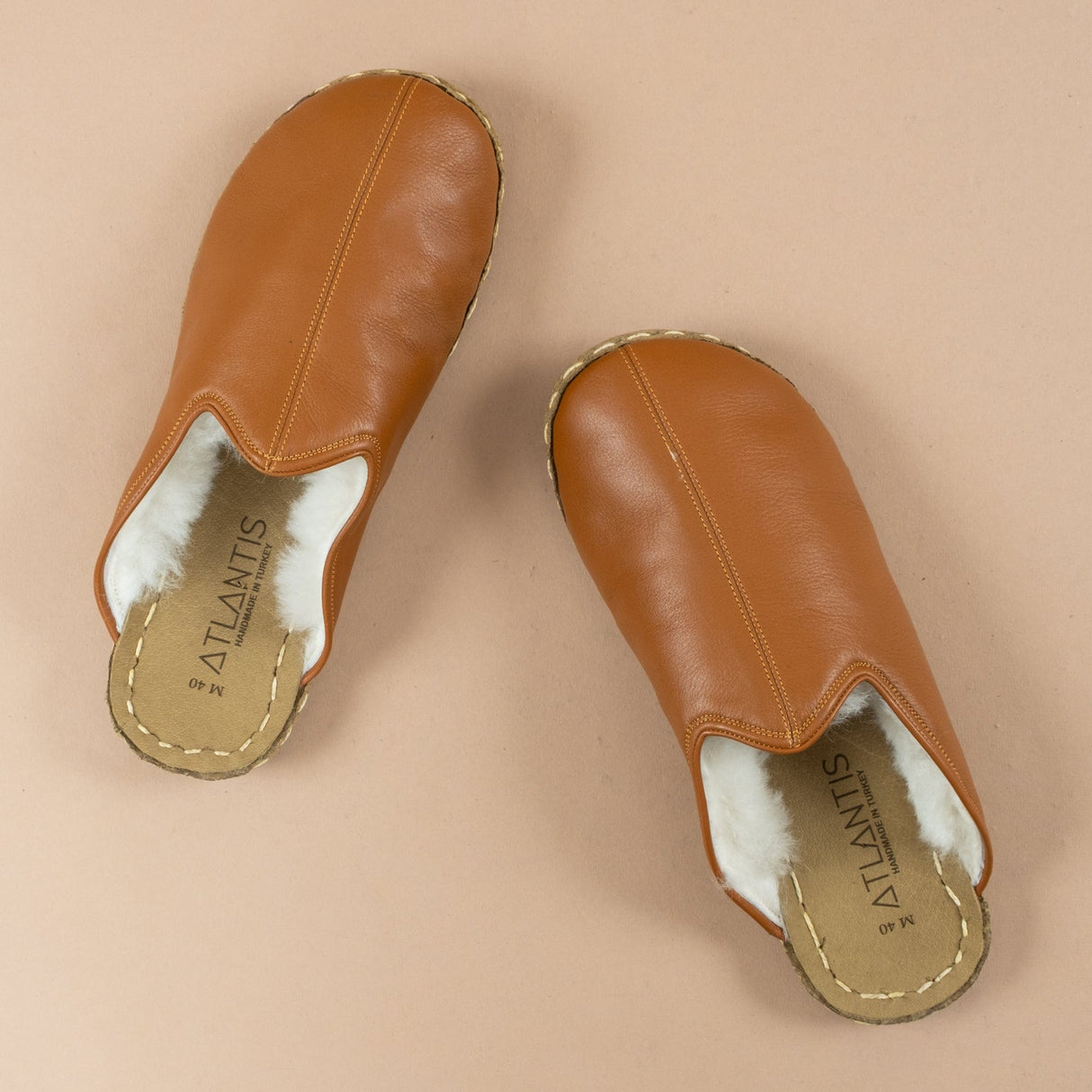 Women's Cocoa Barefoot Shearlings from Atlantis Handmade Shoes