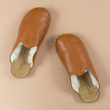 Women's Cocoa Barefoot Shearlings from Atlantis Handmade Shoes