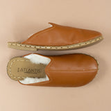 Women's Cocoa Barefoot Shearlings from Atlantis Handmade Shoes
