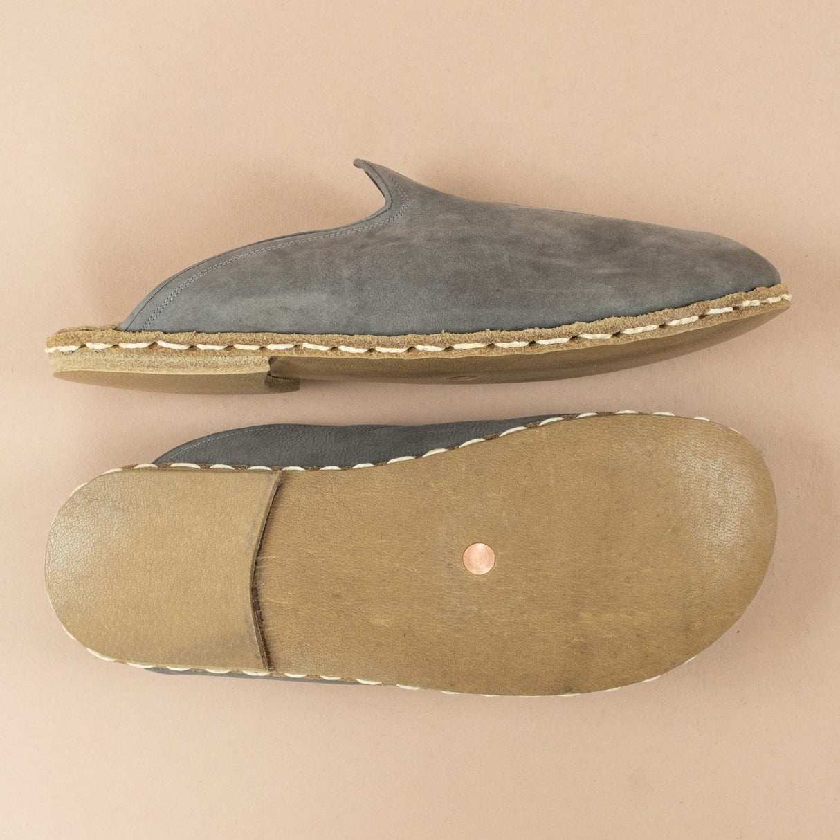 Women's Gray Barefoot Slippers from Atlantis Handmade Shoes