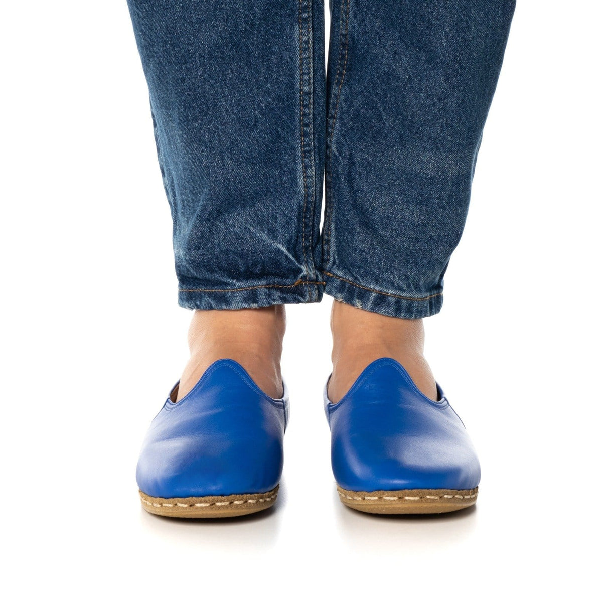 Men's Blue Slip On Shoes from Atlantis Handmade Shoes