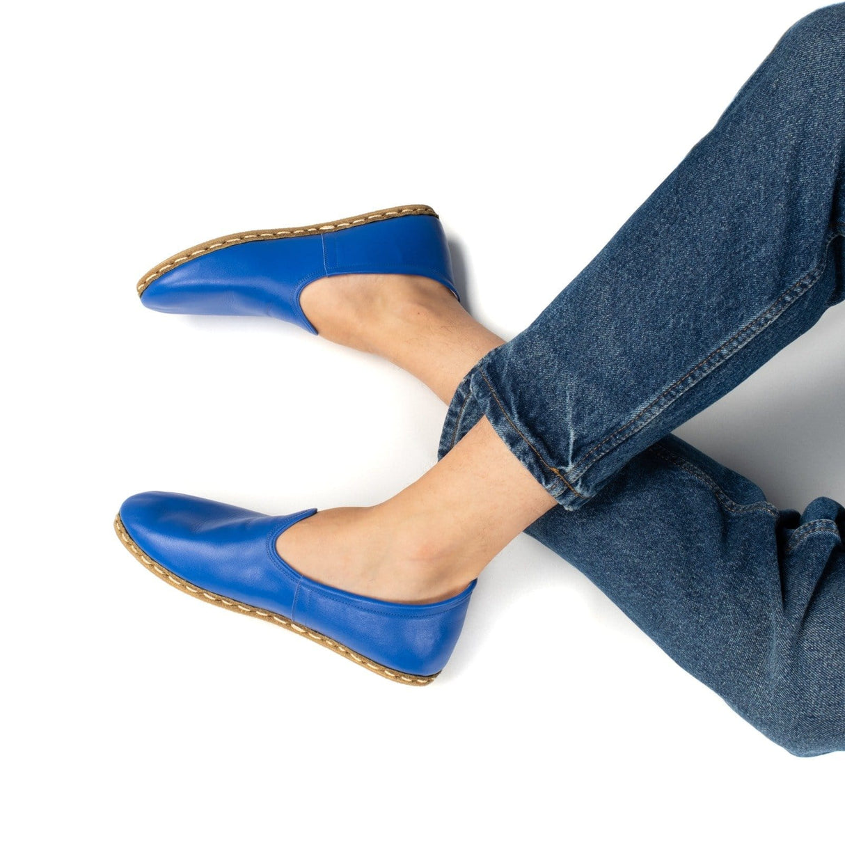 Men's Blue Slip On Shoes from Atlantis Handmade Shoes