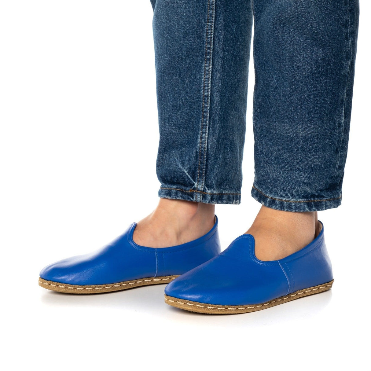 Men's Blue Slip On Shoes from Atlantis Handmade Shoes