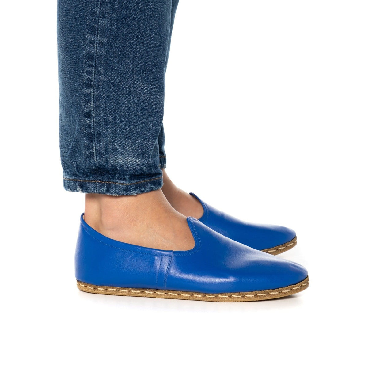 Men's Blue Slip On Shoes from Atlantis Handmade Shoes