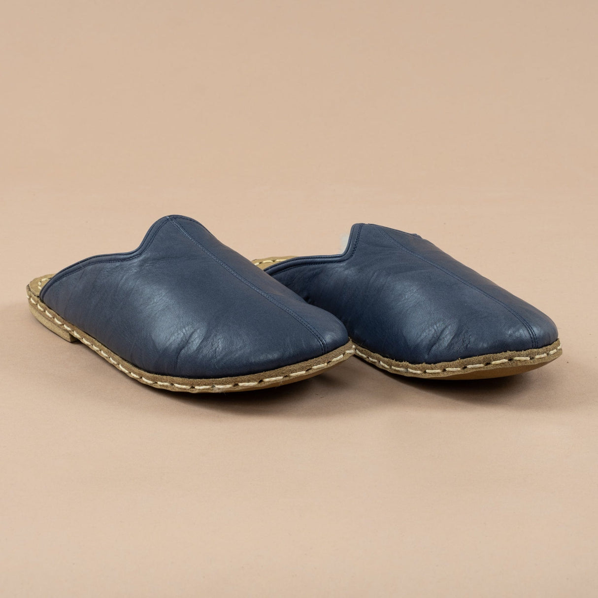 Women's Navy Barefoot Shearlings from Atlantis Handmade Shoes