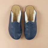 Men's Navy Barefoot Shearlings from Atlantis Handmade Shoes