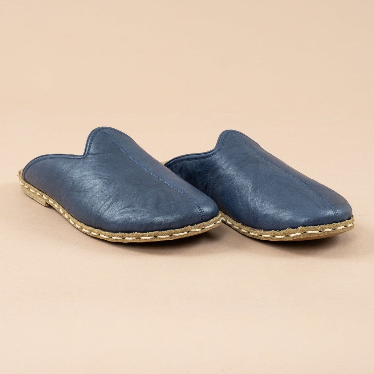 Women's Navy Barefoot Slippers from Atlantis Handmade Shoes
