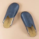Women's Navy Barefoot Slippers from Atlantis Handmade Shoes