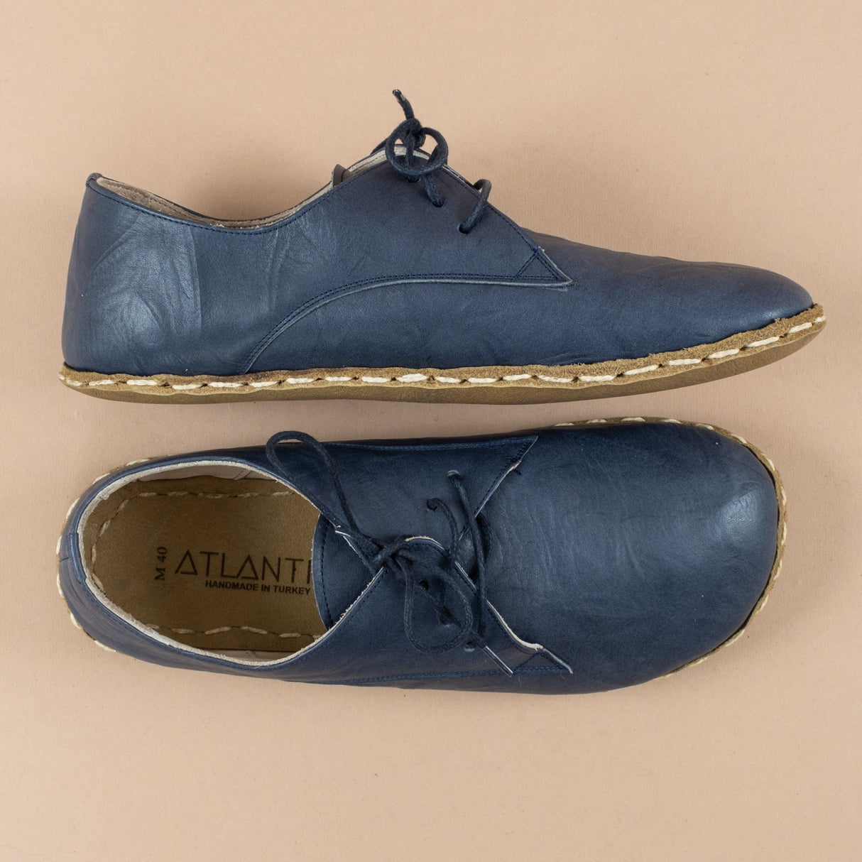 Women's Navy Oxfords from Atlantis Handmade Shoes