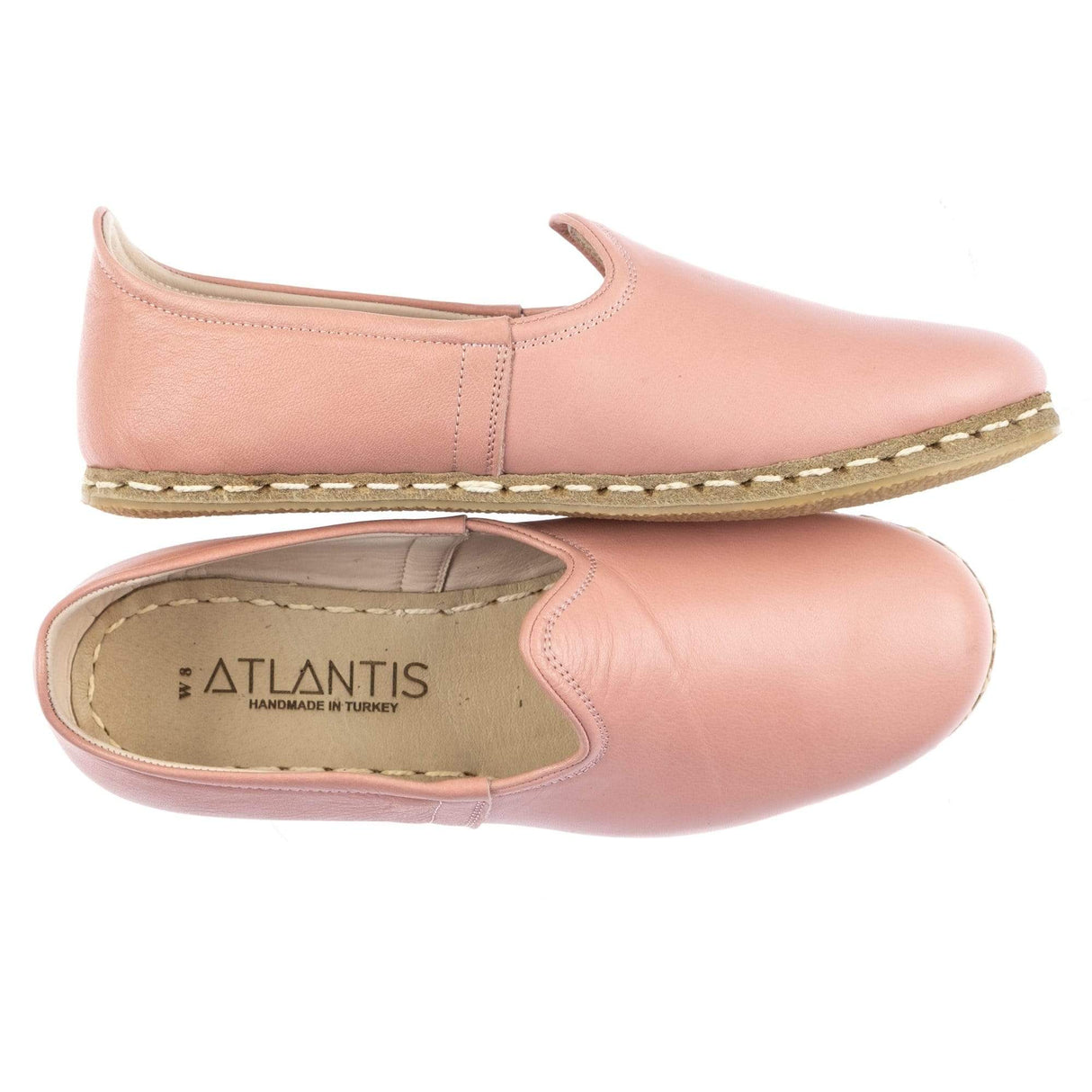 Women's Powder Pink Slip On Shoes from Atlantis Handmade Shoes