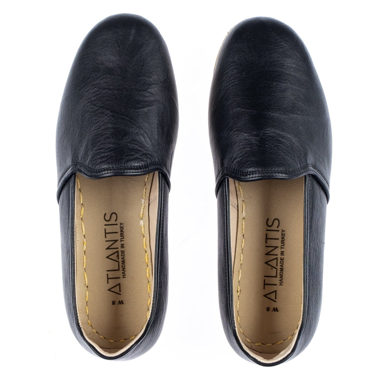 Men's Wrinkled Black Slip On Shoes from Atlantis Handmade Shoes