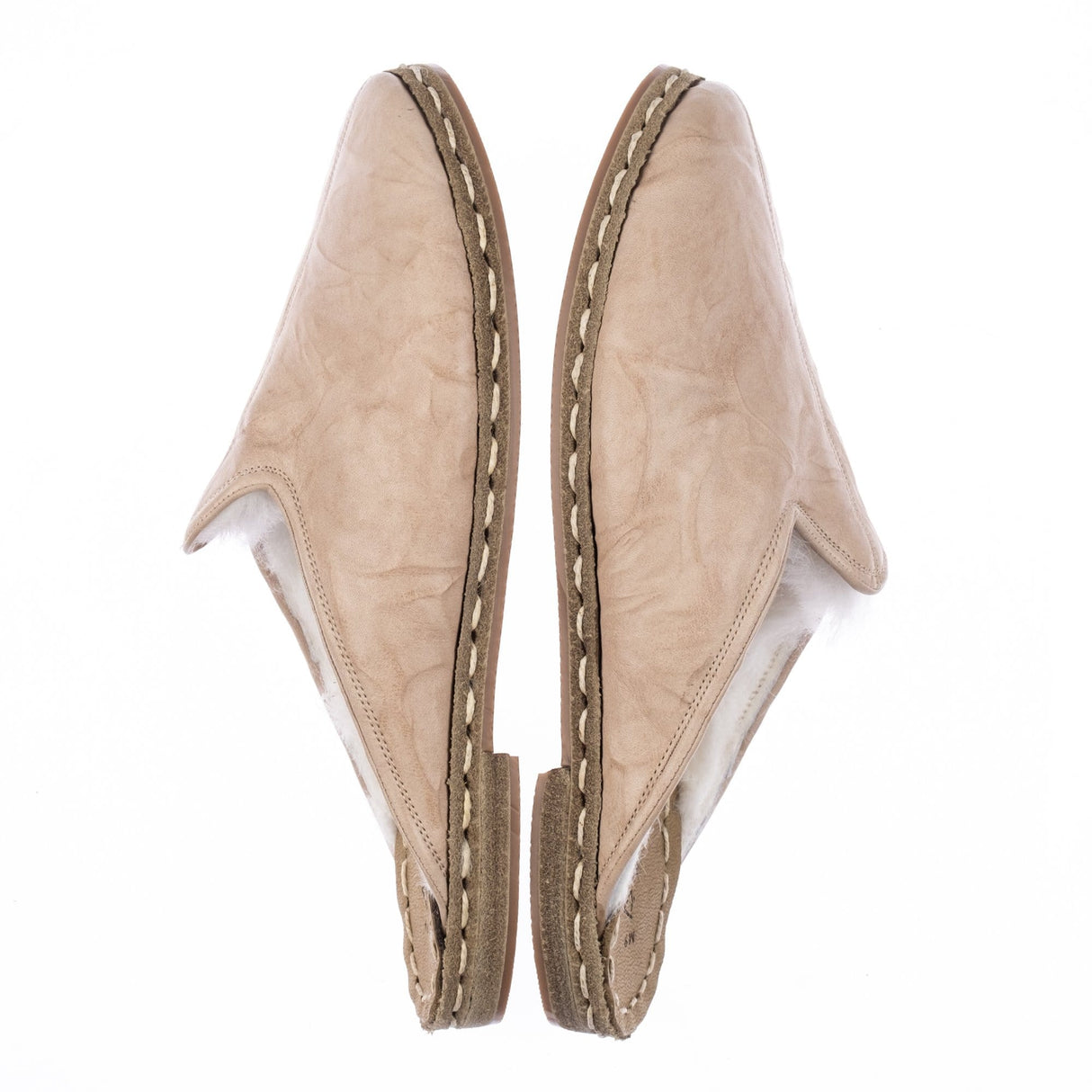 Women's Beige Shearlings from Atlantis Handmade Shoes