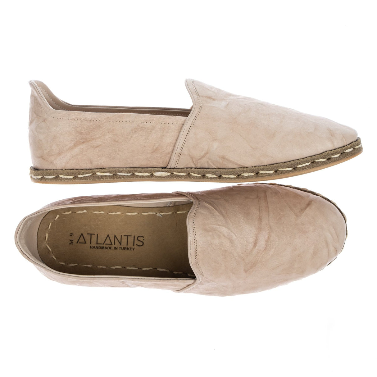 Women's Beige Slip On Shoes from Atlantis Handmade Shoes
