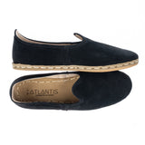 Women's Black Nubucks Slip On Shoes from Atlantis Handmade Shoes