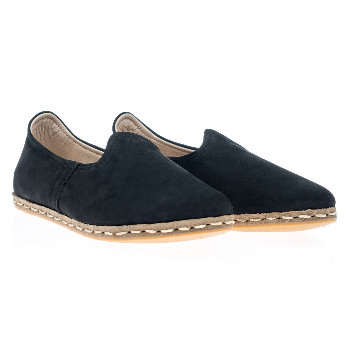 Women's Black Nubucks Slip On Shoes from Atlantis Handmade Shoes