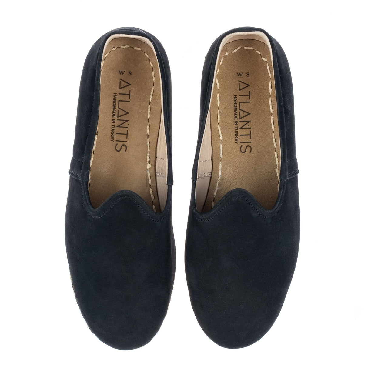 Men's Black Nubucks Slip On Shoes from Atlantis Handmade Shoes