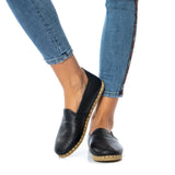 Men's Wrinkled Black Slip On Shoes from Atlantis Handmade Shoes