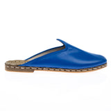 Men's Azure Blue Turkish Slippers from Atlantis Handmade Shoes