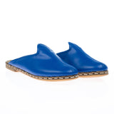 Men's Azure Blue Turkish Slippers from Atlantis Handmade Shoes