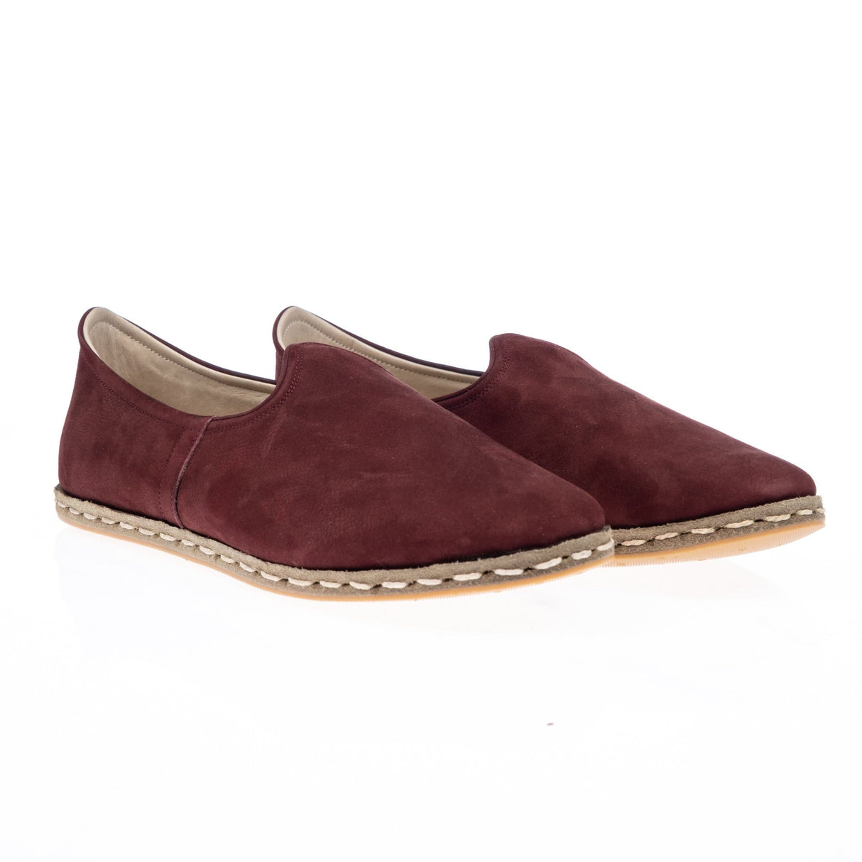 Women's Burgundy Slip On Shoes from Atlantis Handmade Shoes