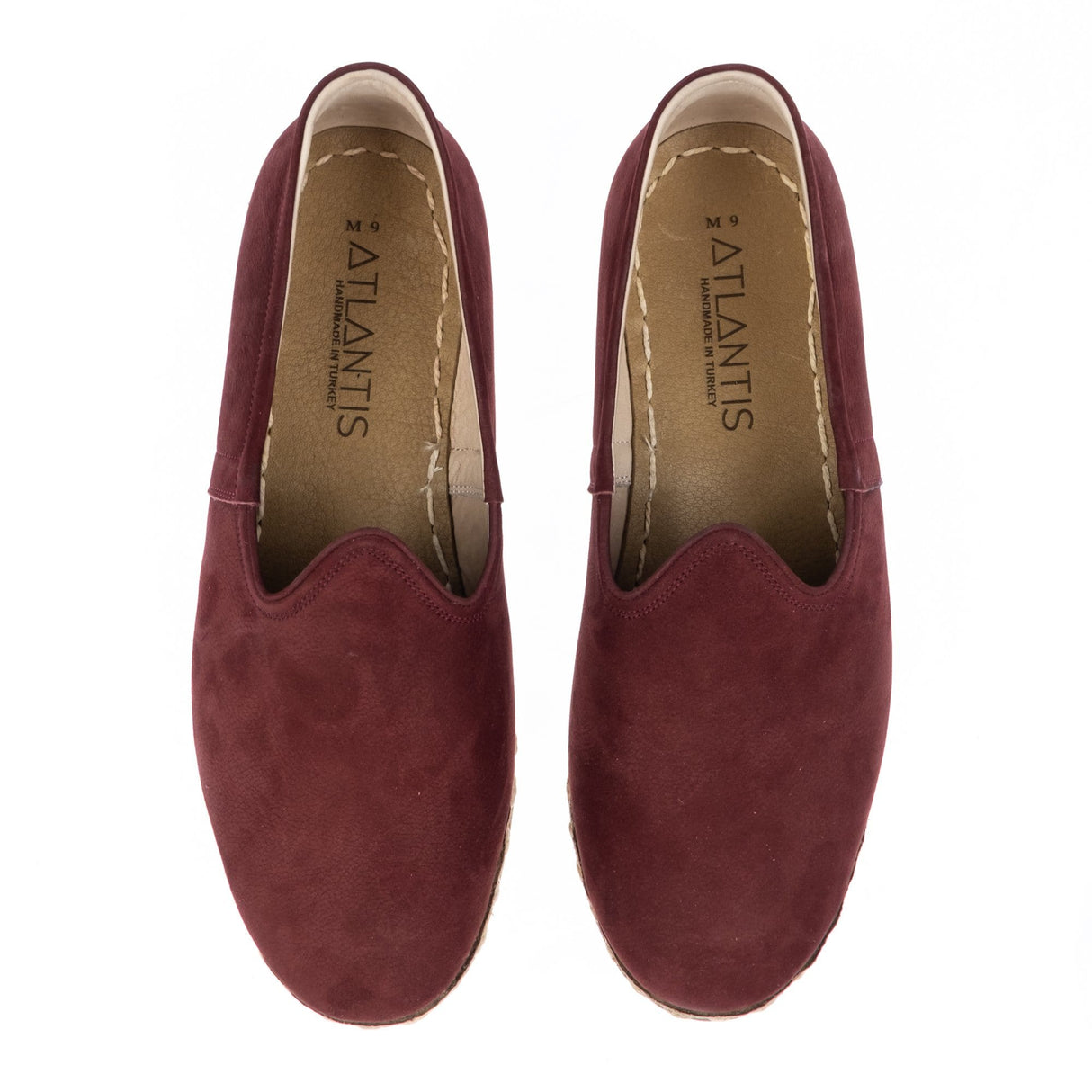 Women's Burgundy Slip On Shoes from Atlantis Handmade Shoes