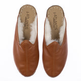 Men's Mocha Shearling Slippers From Atlantis Handmade Shoes