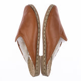 Men's Mocha Shearling Slippers From Atlantis Handmade Shoes