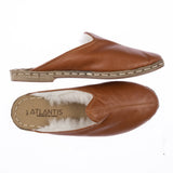 Men's Mocha Shearling Slippers From Atlantis Handmade Shoes