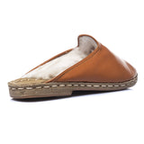 Men's Mocha Shearling Slippers From Atlantis Handmade Shoes