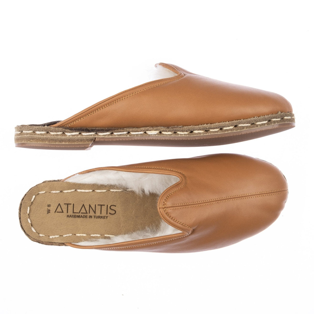 Women's Coconut Brown Shearlings from Atlantis Handmade Shoes