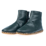 Women's Green Shearling Boots from Atlantis Handmade Shoes
