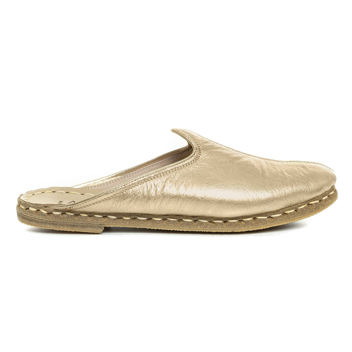 Women's Gold Slippers from Atlantis Handmade Shoes