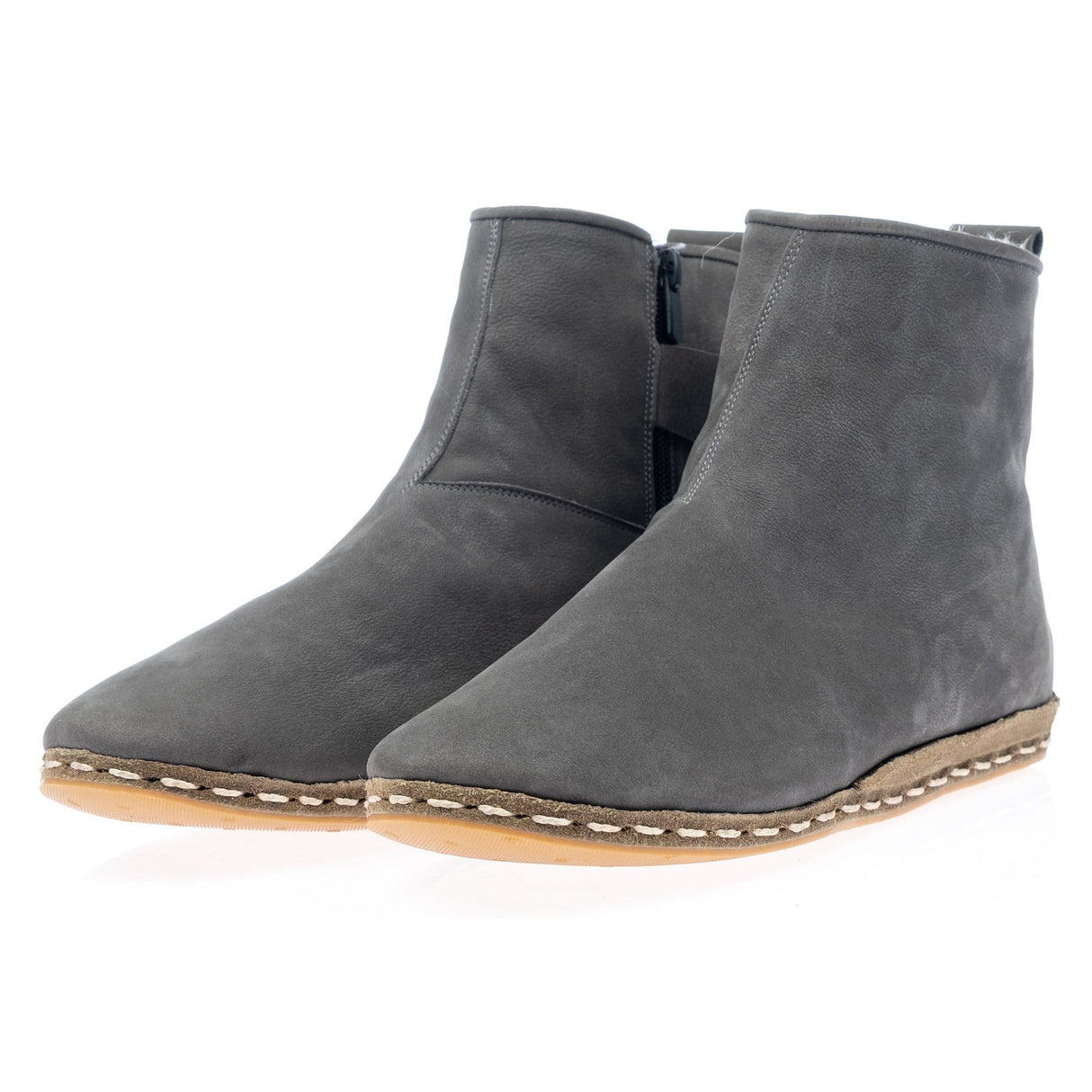 Men's Gray Shearling Boots From Atlantis Handmade Shoes