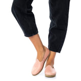 Women's Powder Pink Slip On Shoes from Atlantis Handmade Shoes