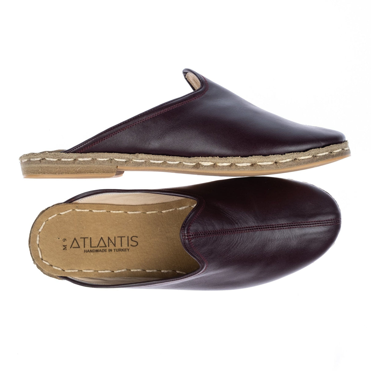 Women's Maroon Slippers from Atlantis Handmade Shoes